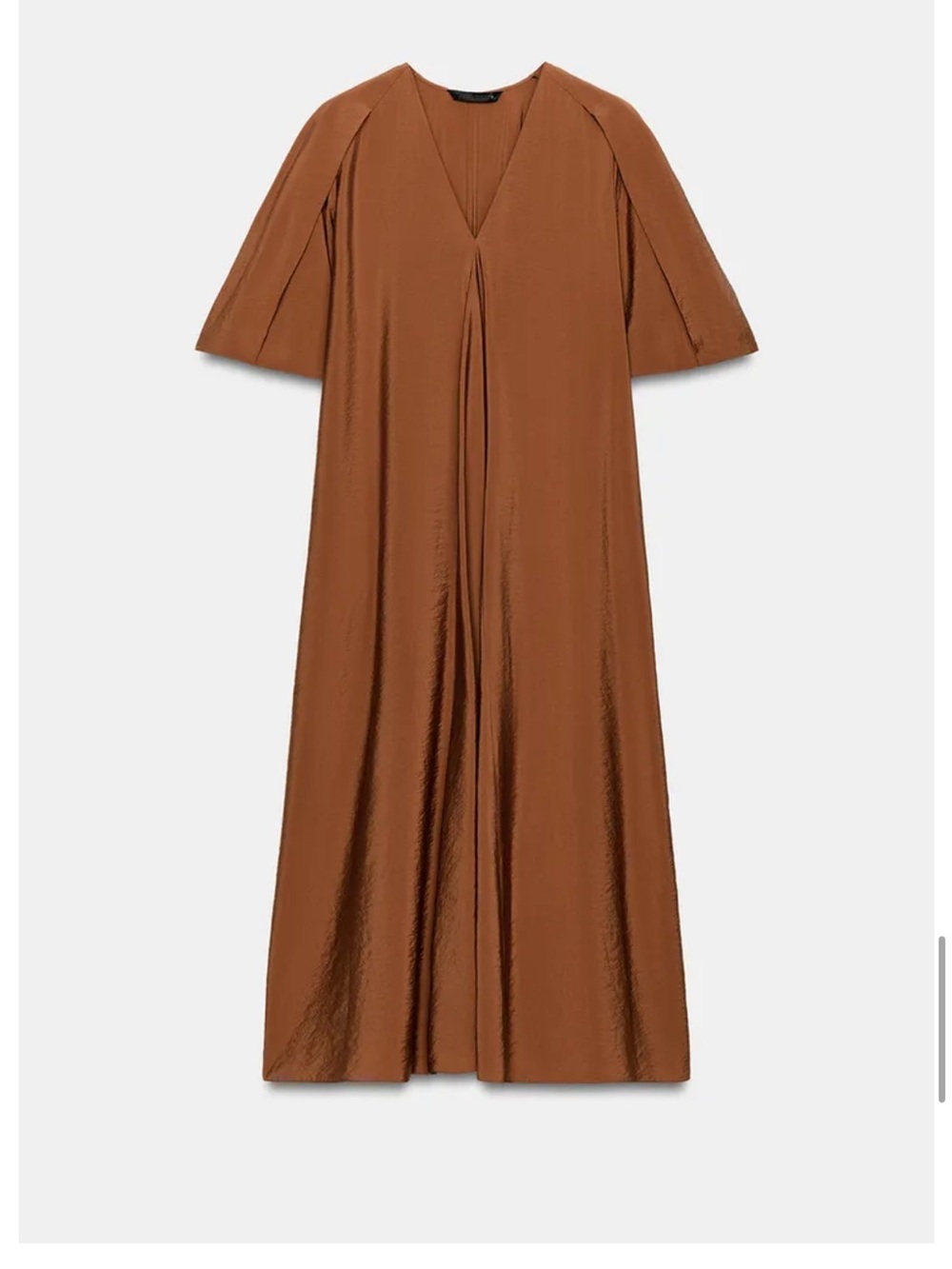 NWT ZARA WOMAN COLLECTION Midi dress V-neckline and short sleeves size XL - Picture 3 of 15